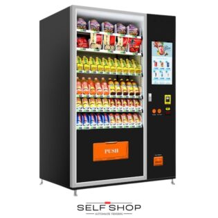 SelfShop SS-R60 – Automat de Vending pentru Băuturi și Snackuri, Combo Refrigerat cu Ecran Tactil 21.5", 60 Selecții
